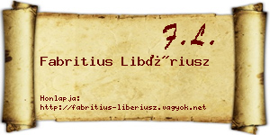 Fabritius Libériusz névjegykártya